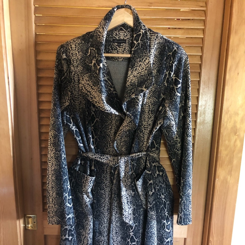 Snake Print Trench Coat NWOT